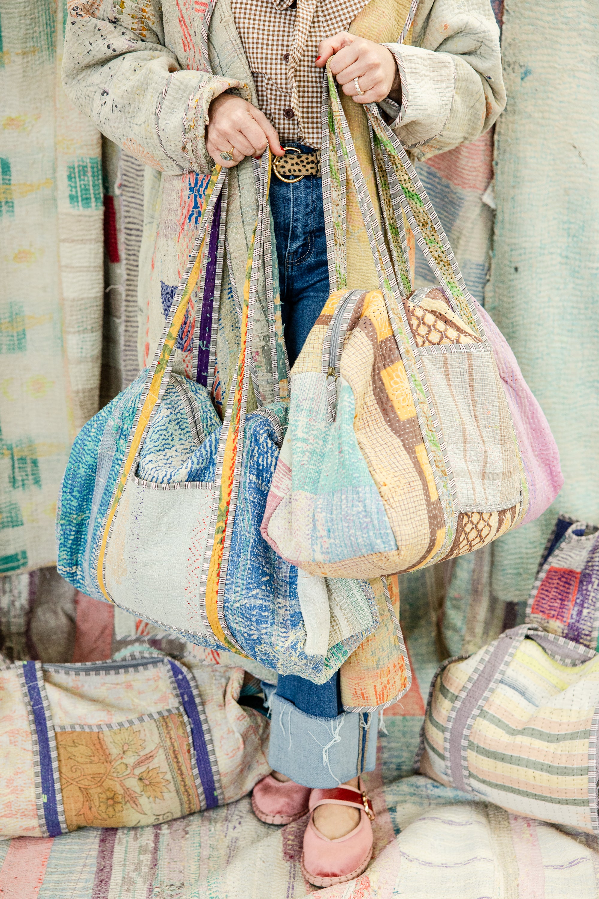 Heritage Stitch Antique Kantha Duffle Bag