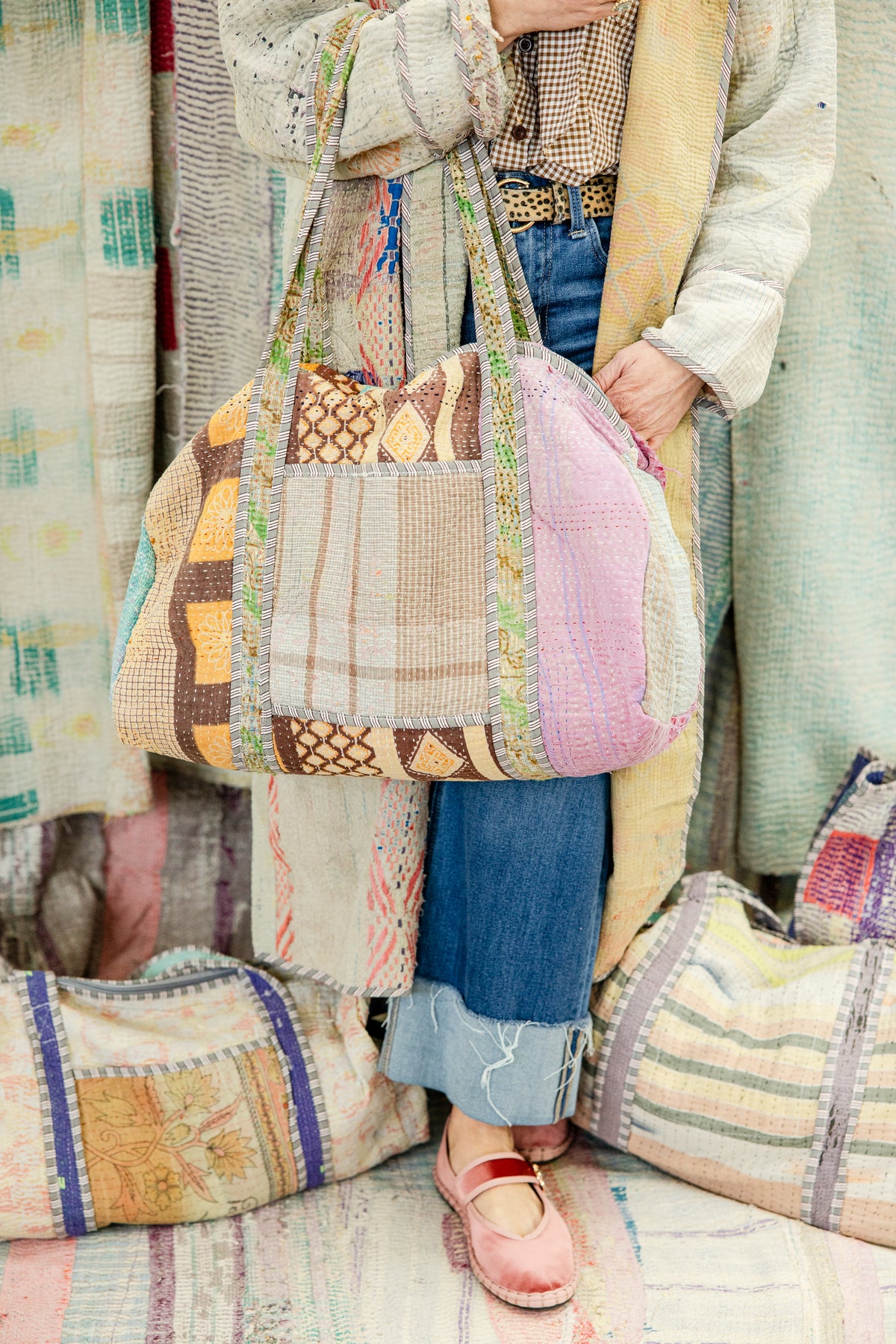 Heritage Stitch Antique Kantha Duffle Bag