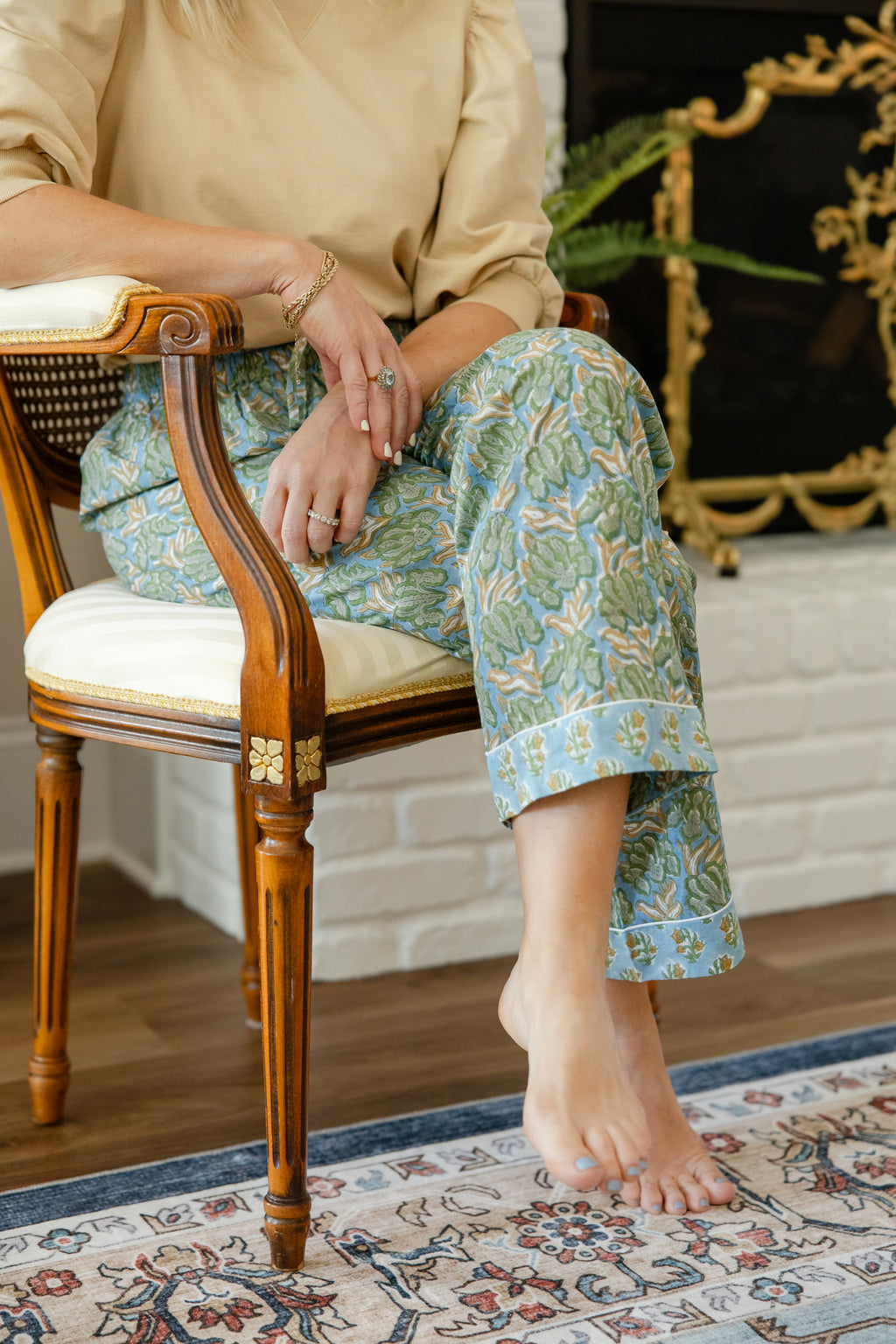 Celadon Floral Loungewear- Pants
