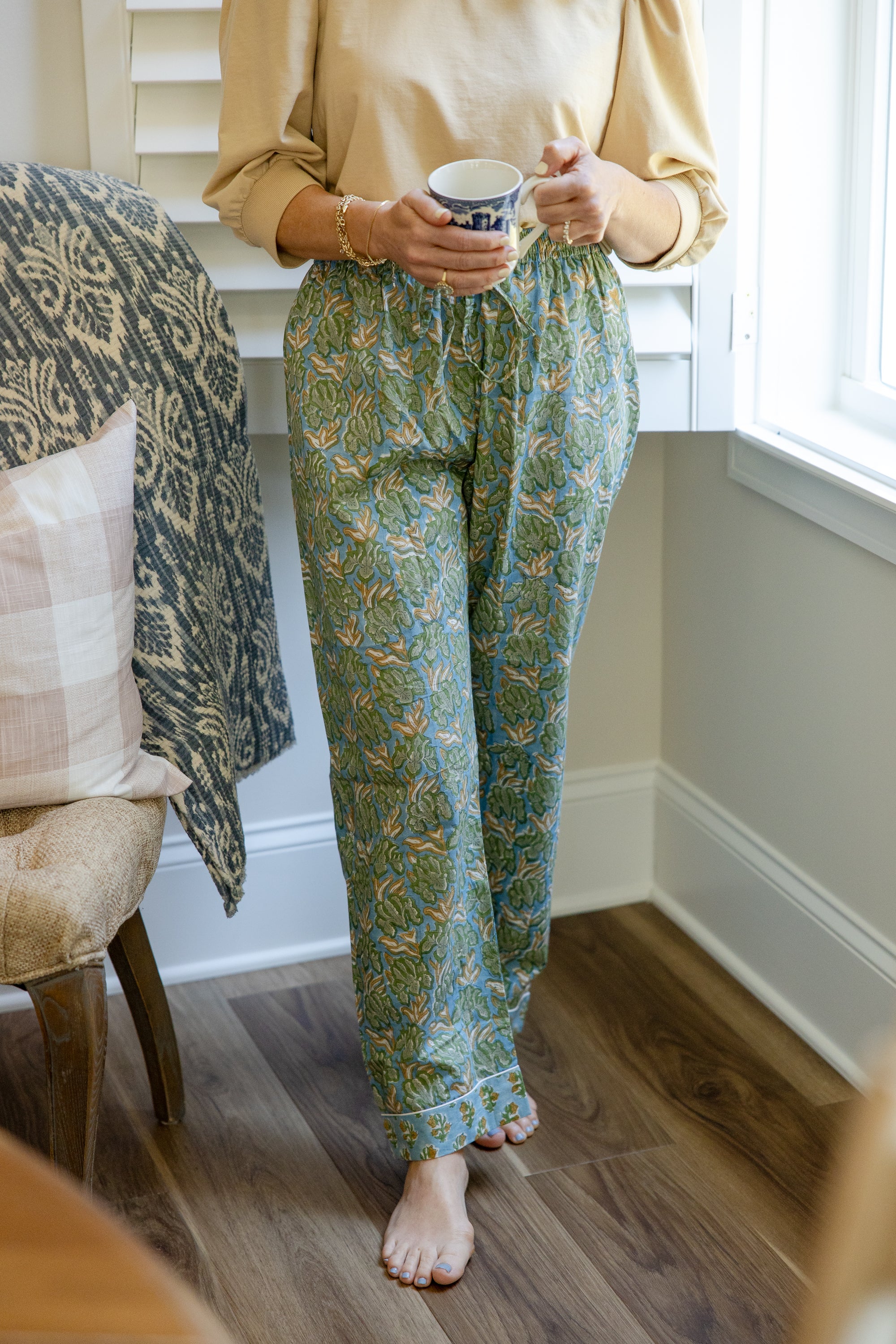 Celadon Floral Loungewear- Pants