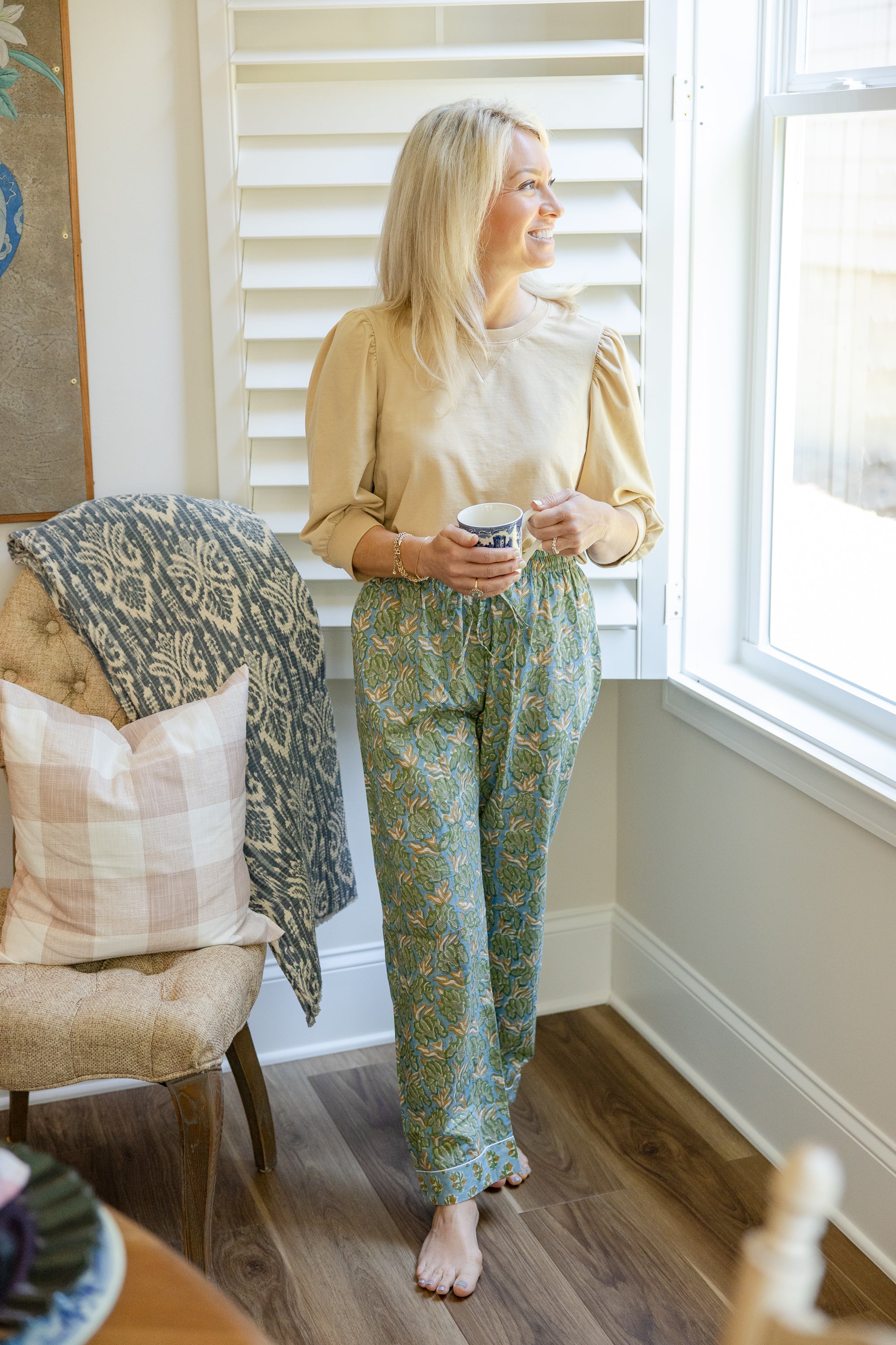 Celadon Floral Loungewear- Pants