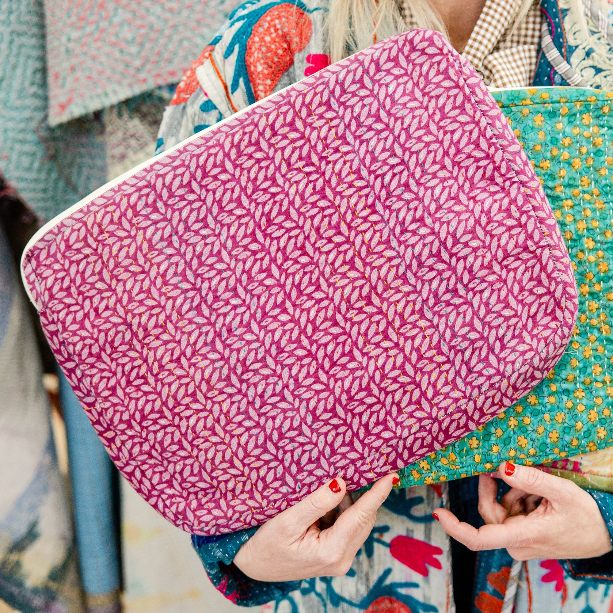 Recycled Kantha Laptop Bag - Small