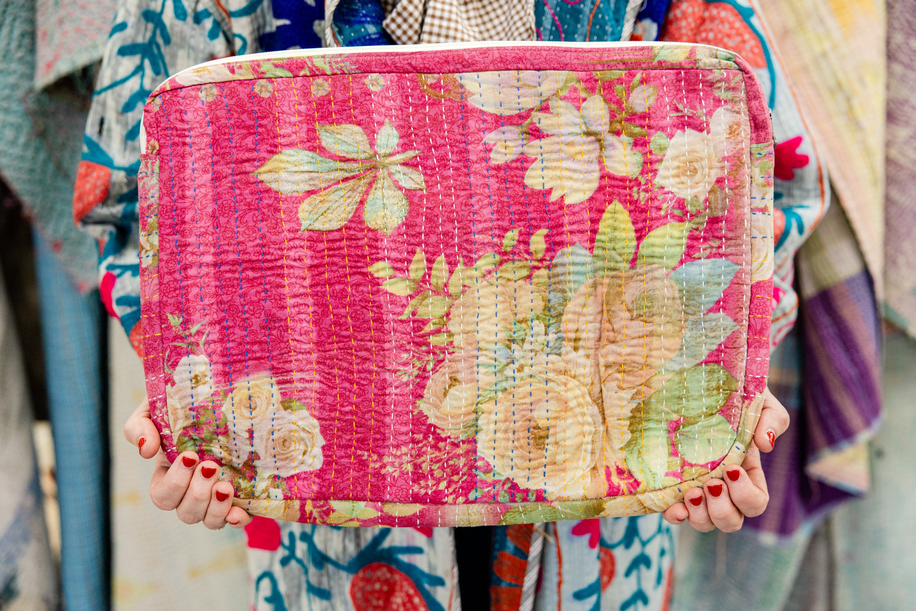 Recycled Kantha Laptop Bag - Small