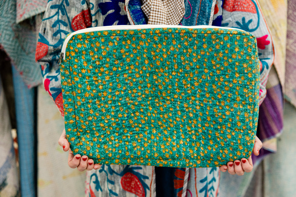 Recycled Kantha Laptop Bag - Small