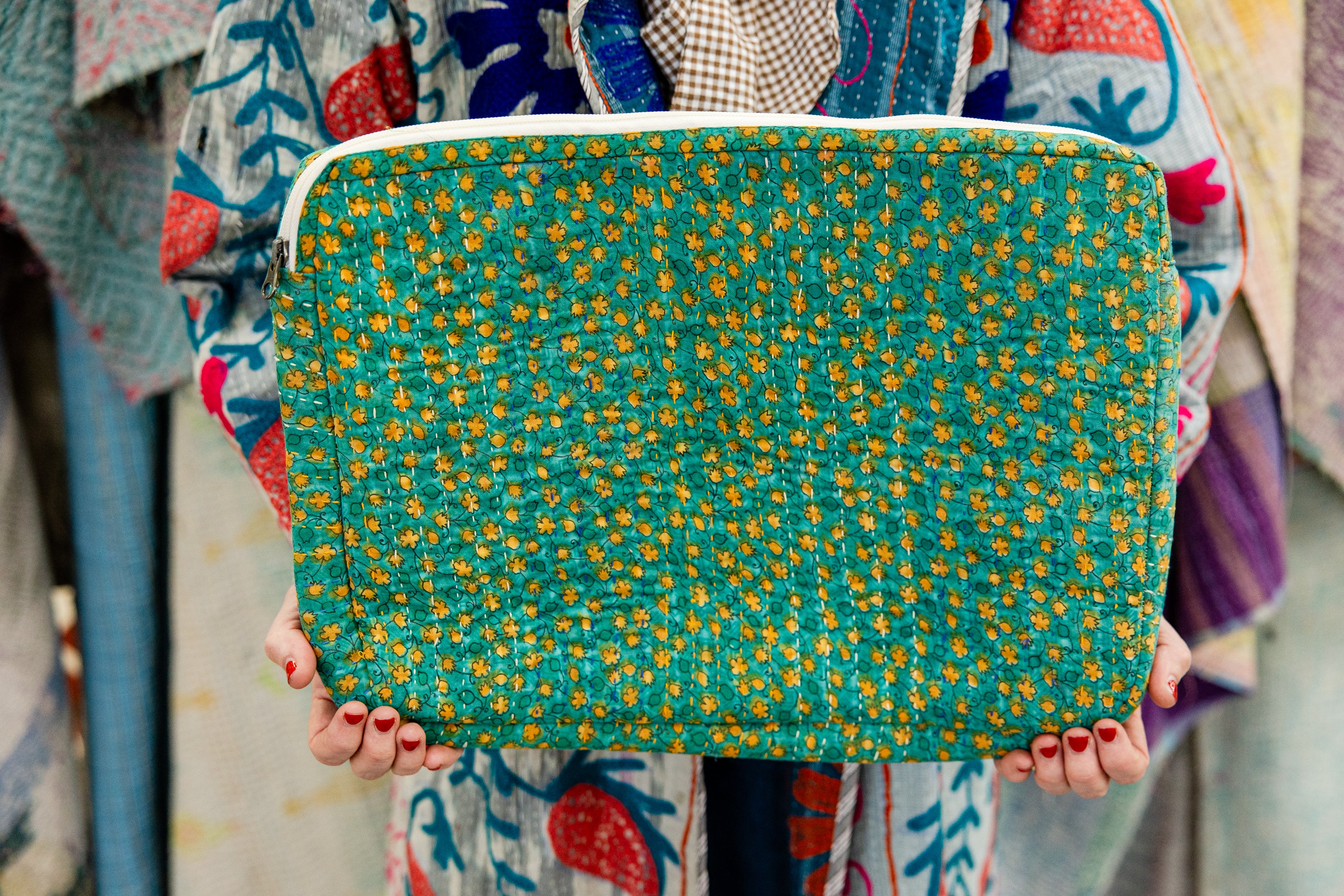 Recycled Kantha Laptop Bag - Small