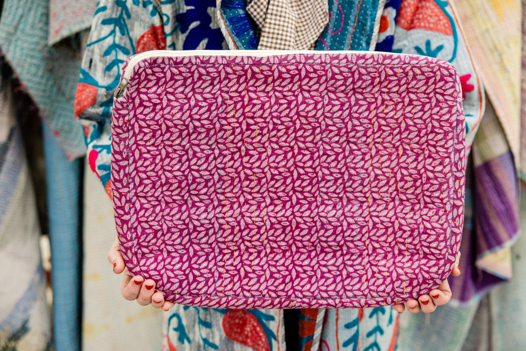 Recycled Kantha Laptop Bag - Small