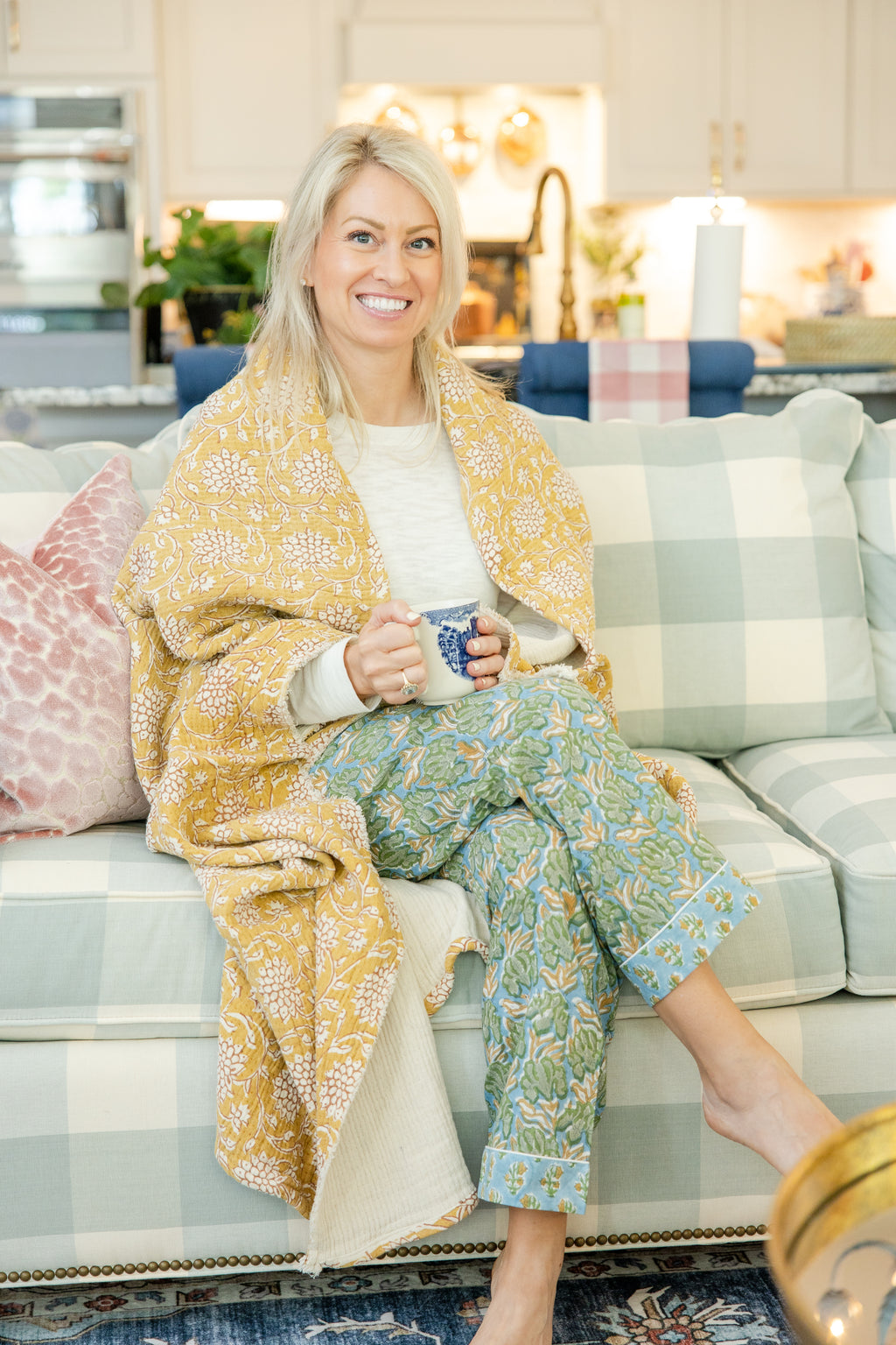 Celadon Floral Loungewear- Pants