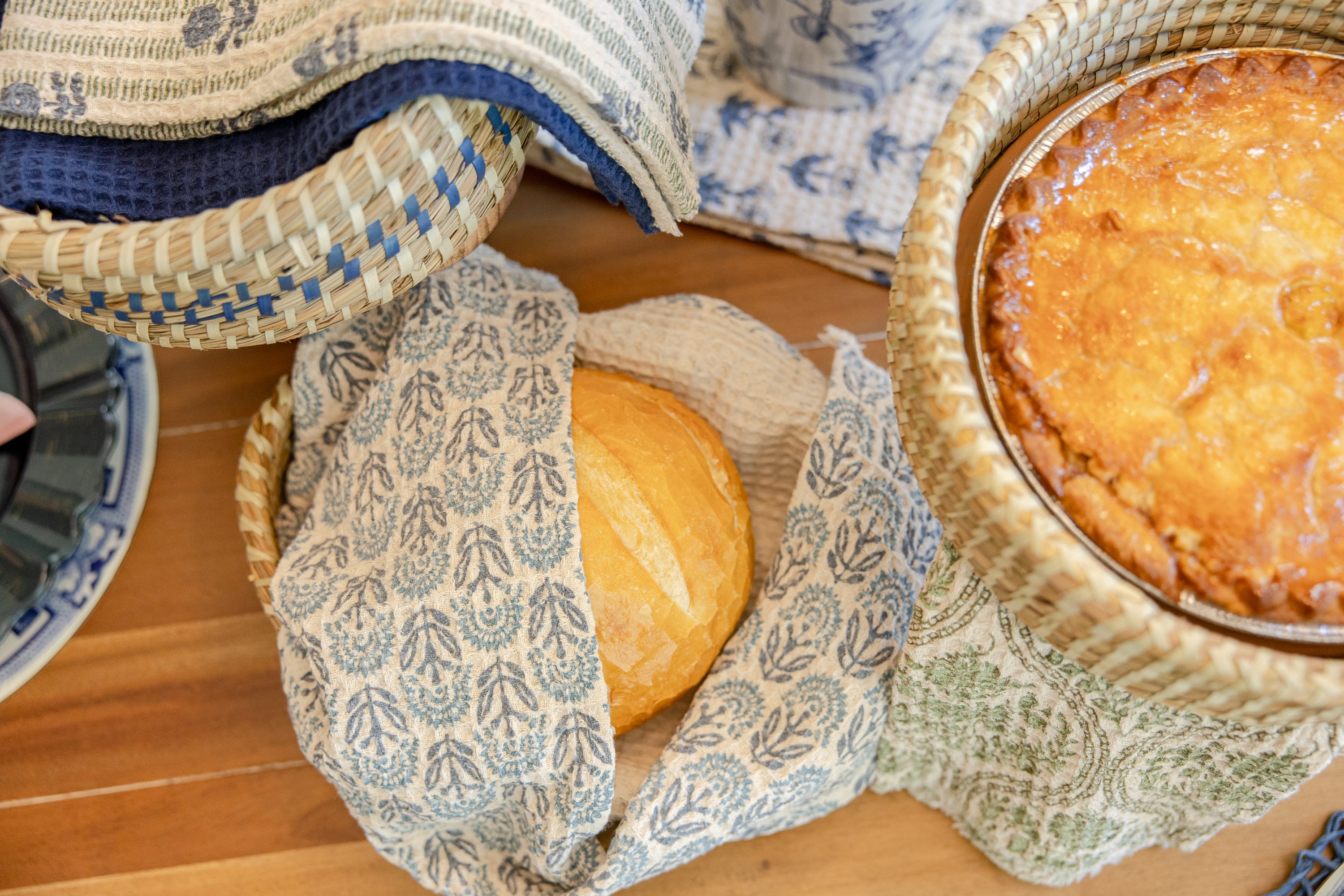 Coastal Bloom Waffle Towel