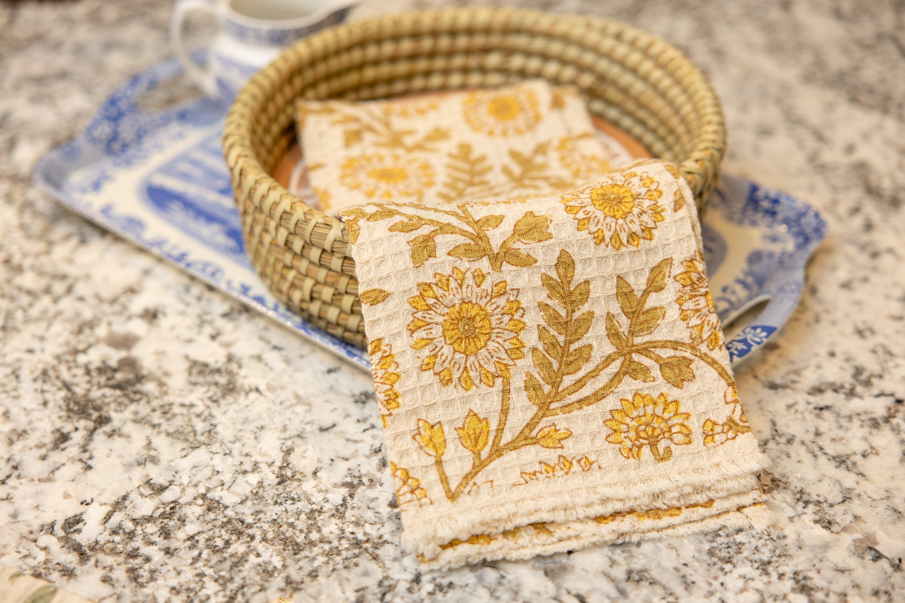 Golden Vine Waffle Towel