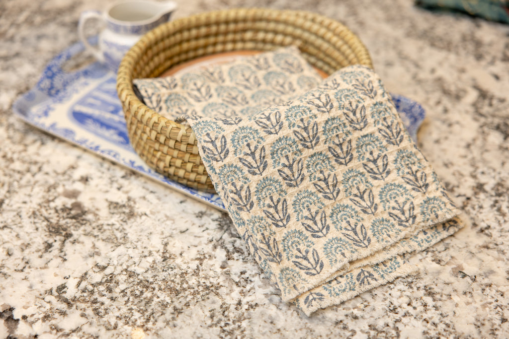 Coastal Bloom Waffle Towel