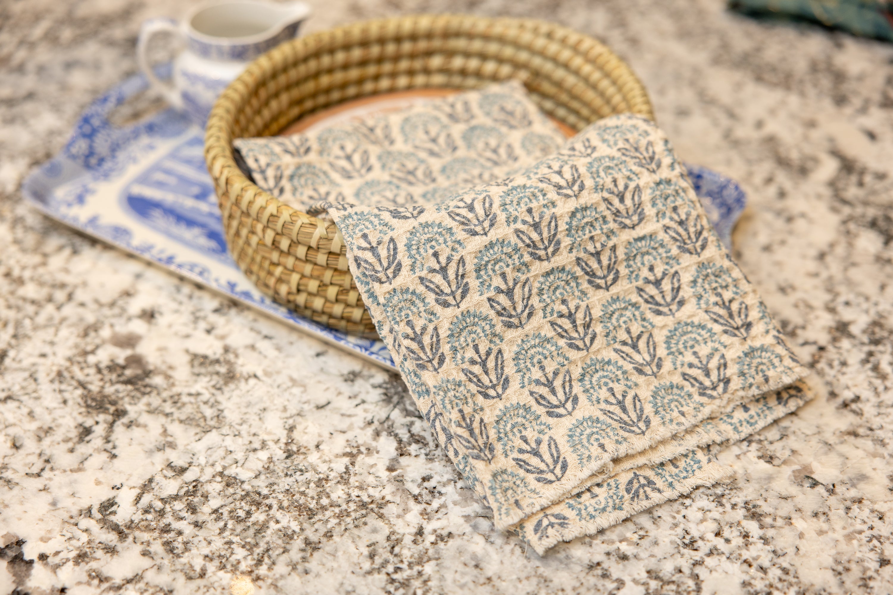 Coastal Bloom Waffle Towel