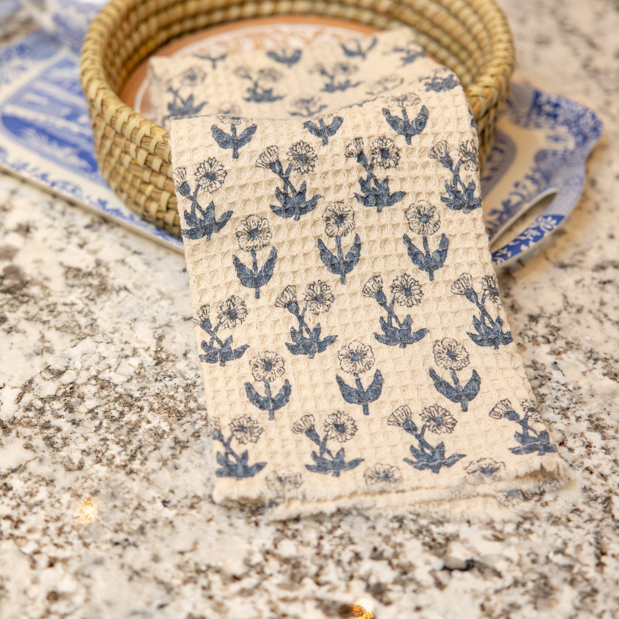 Indigo Heritage Waffle Towel