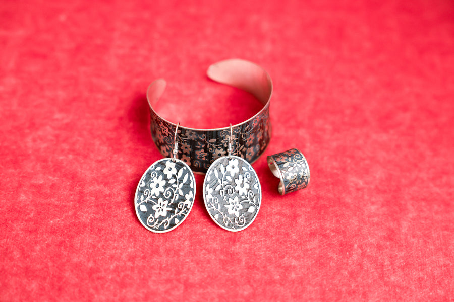 Dusty Blue and Silver Cuff