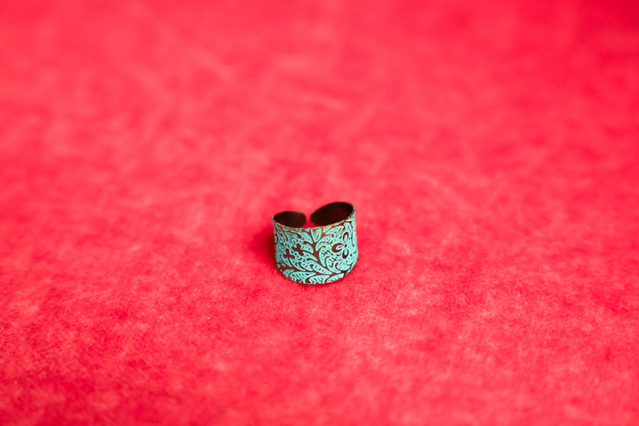 Turquoise and Copper Ring