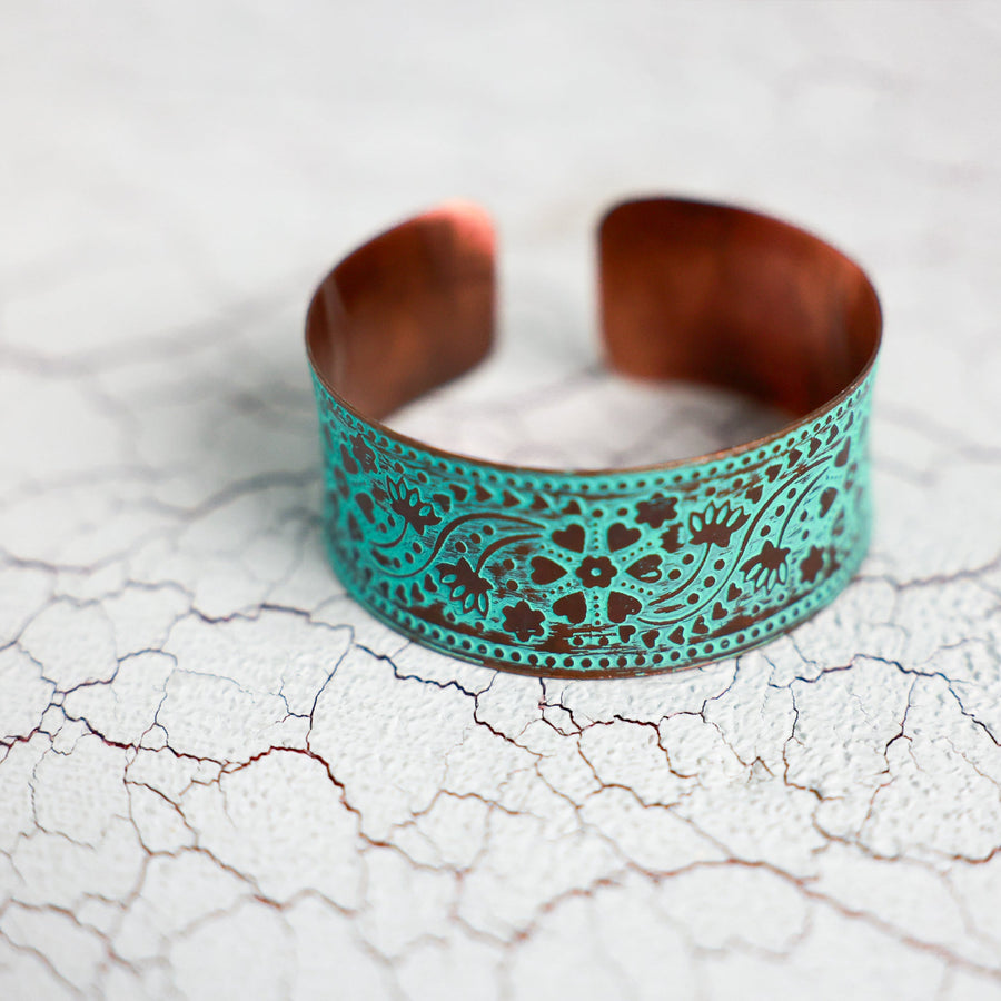 Turquoise and Copper Cuff