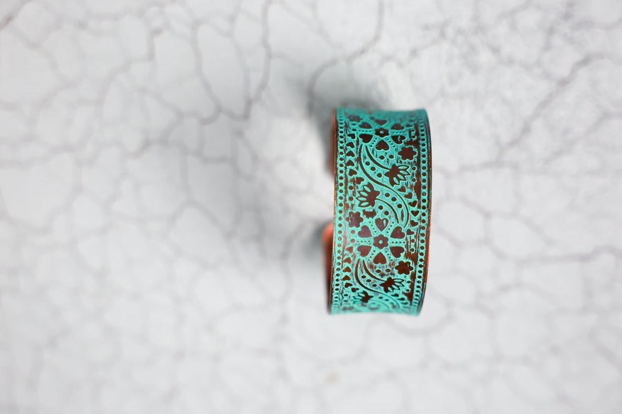 Turquoise and Copper Cuff