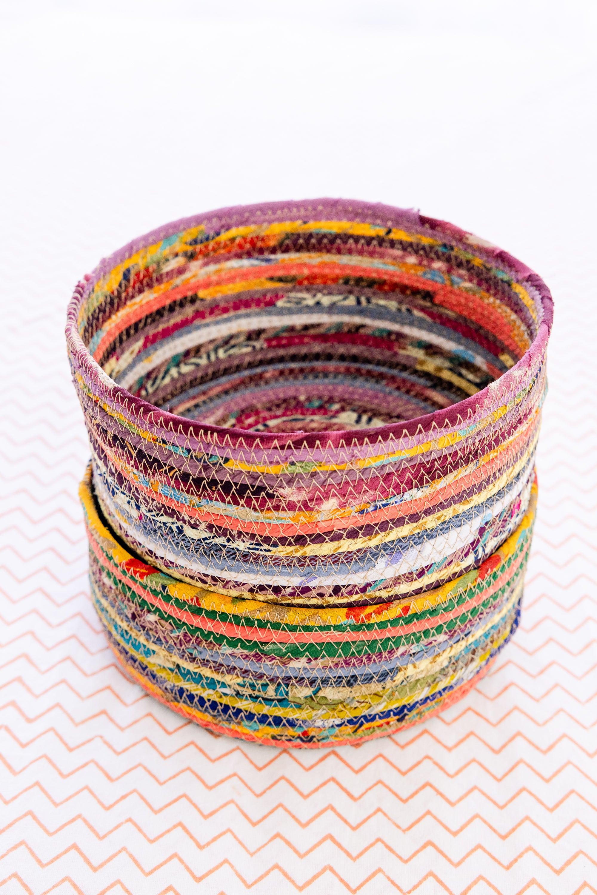 Swirling Sari Basket