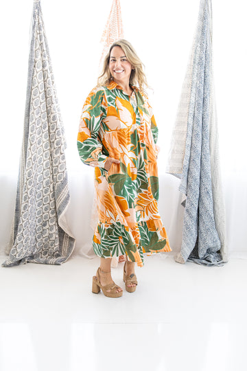 Golden Tropic Maxi Dress
