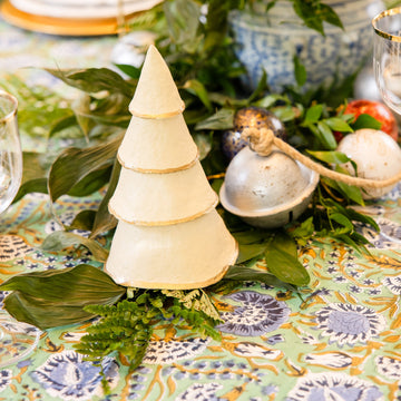 Paper Mache Christmas Tree-Cream