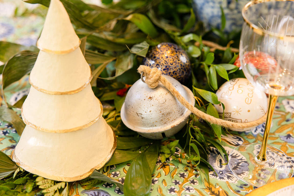 Paper Mache Christmas Tree-Cream