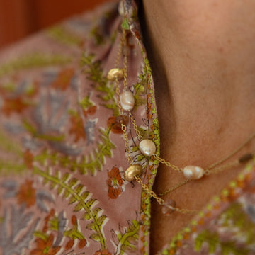 Sandstone & Pearl Necklace