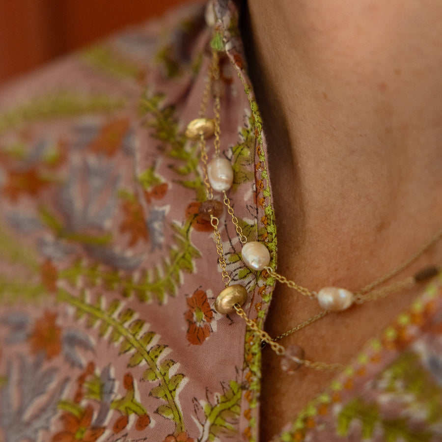 Sandstone & Pearl Necklace