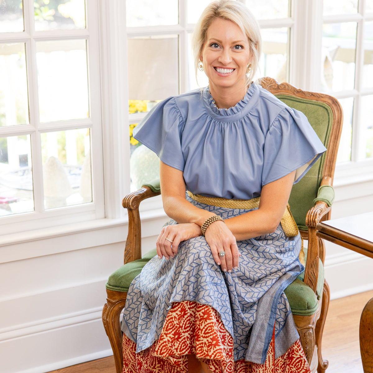 Full Length Reversible Wrap Art Silk Skirt