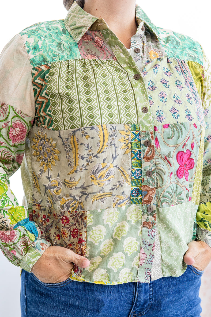 Green Meadows Patchwork Blouse