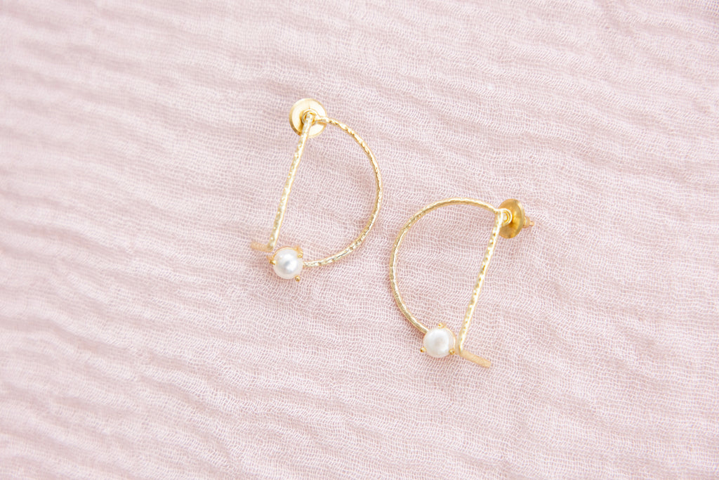 Pearl Arc Earrings
