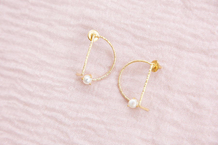 Pearl Arc Earrings