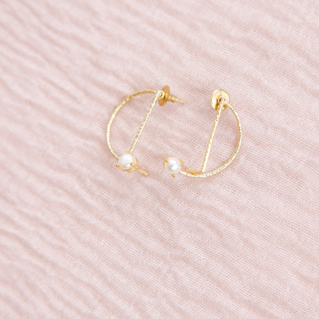 Pearl Arc Earrings