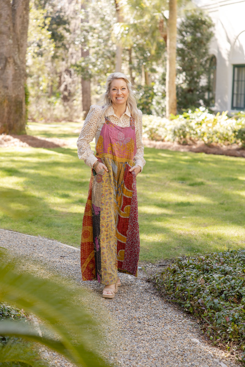 Kantha Kaleidoscope Overalls