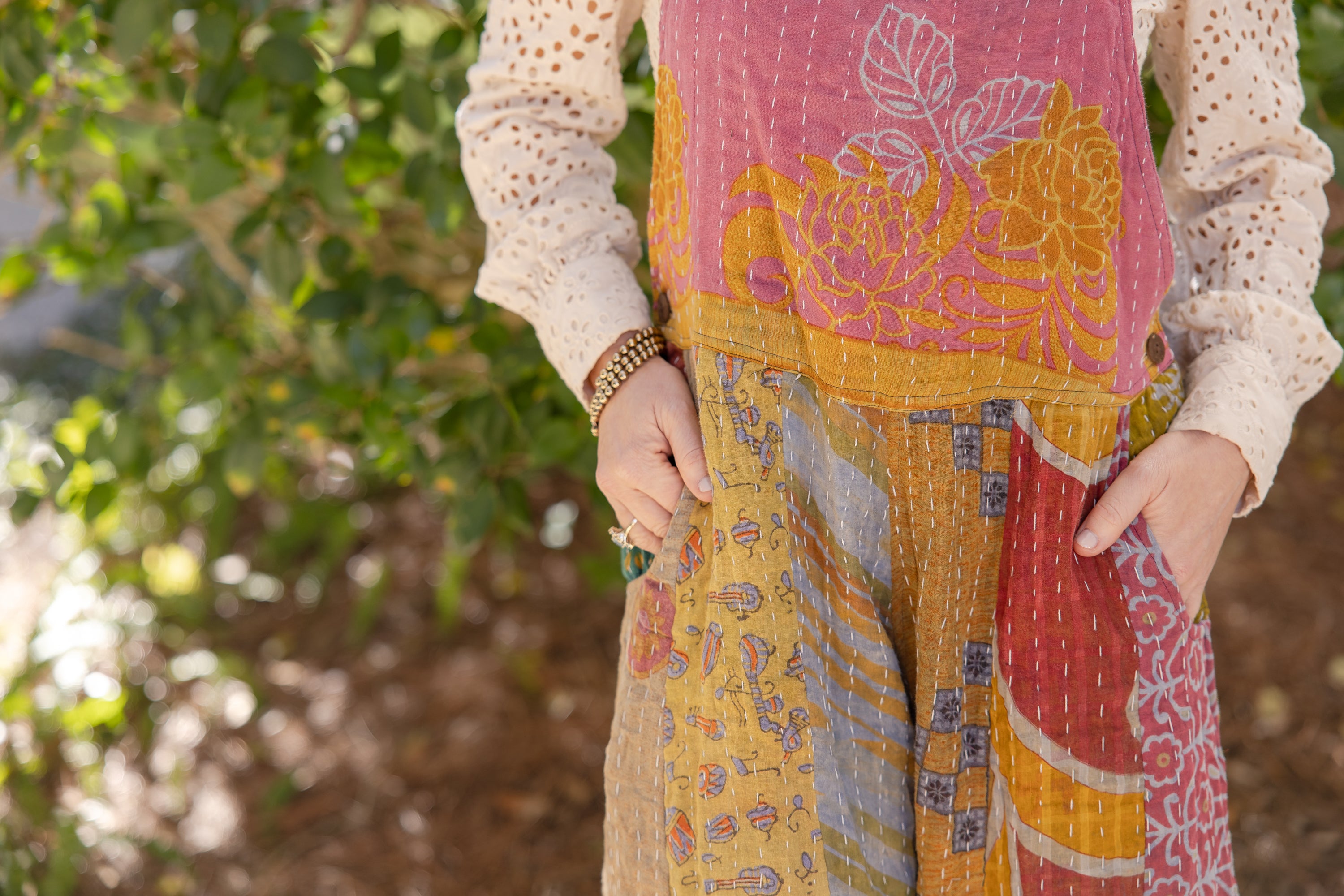 Kantha Kaleidoscope Overalls