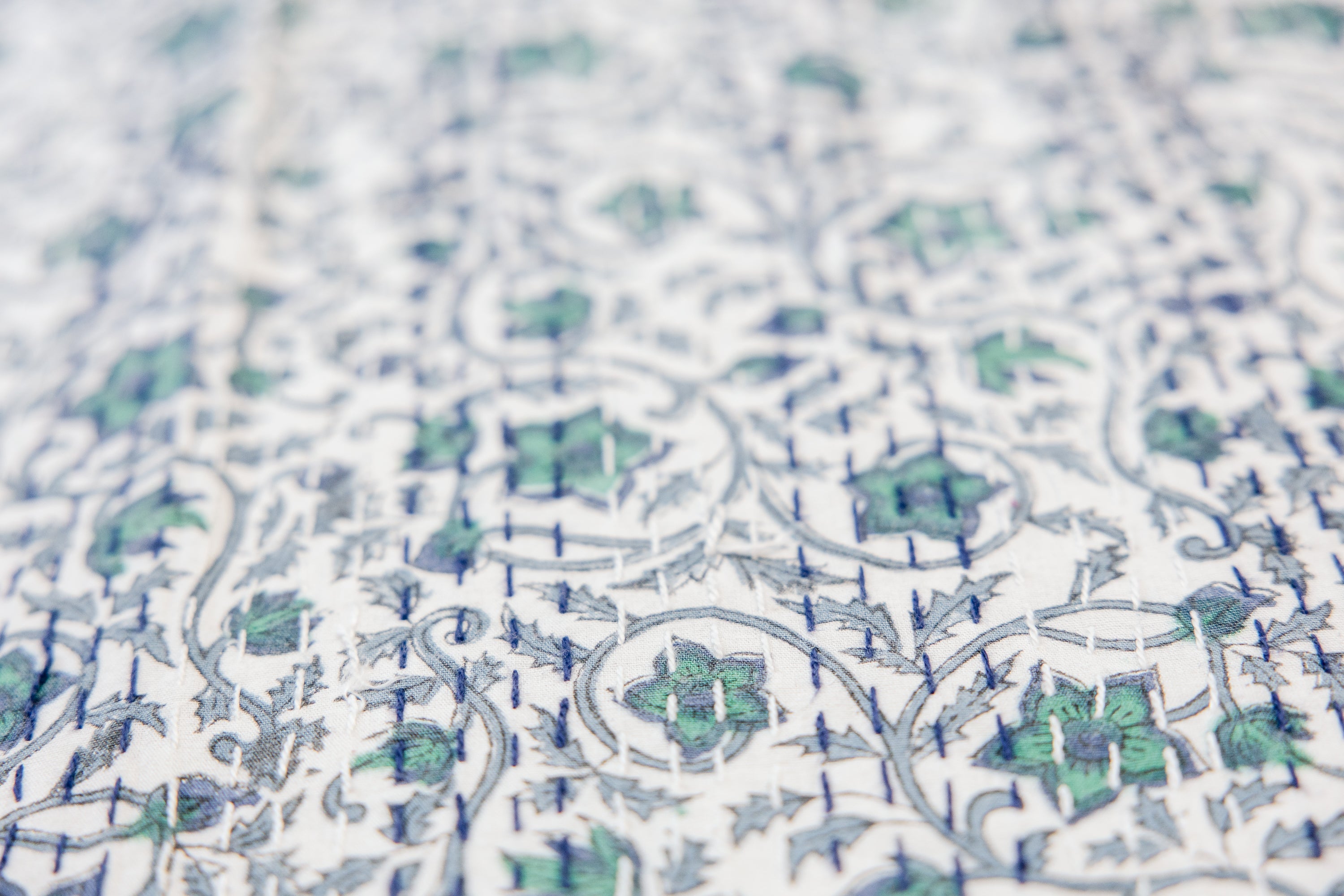 Kantha Stitch Garden Quilt-Large