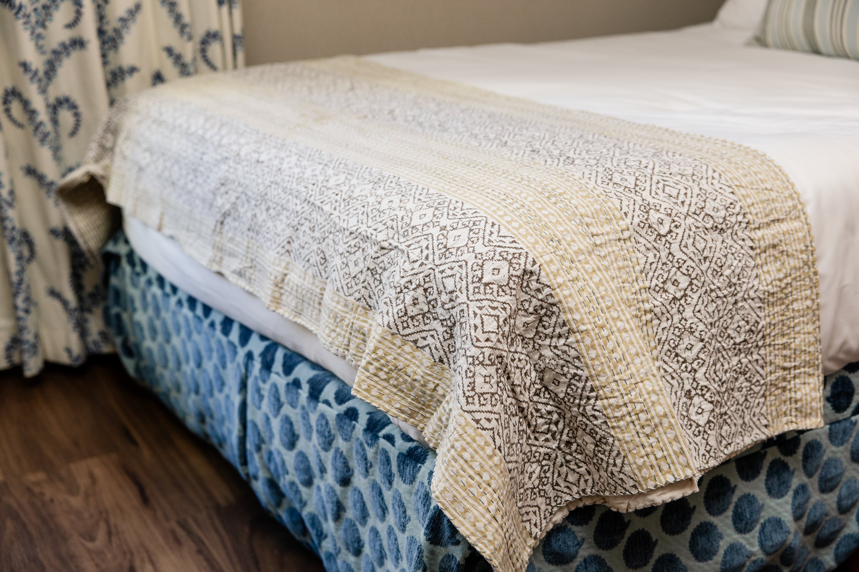 Kantha Stitch Garden Quilt-Large