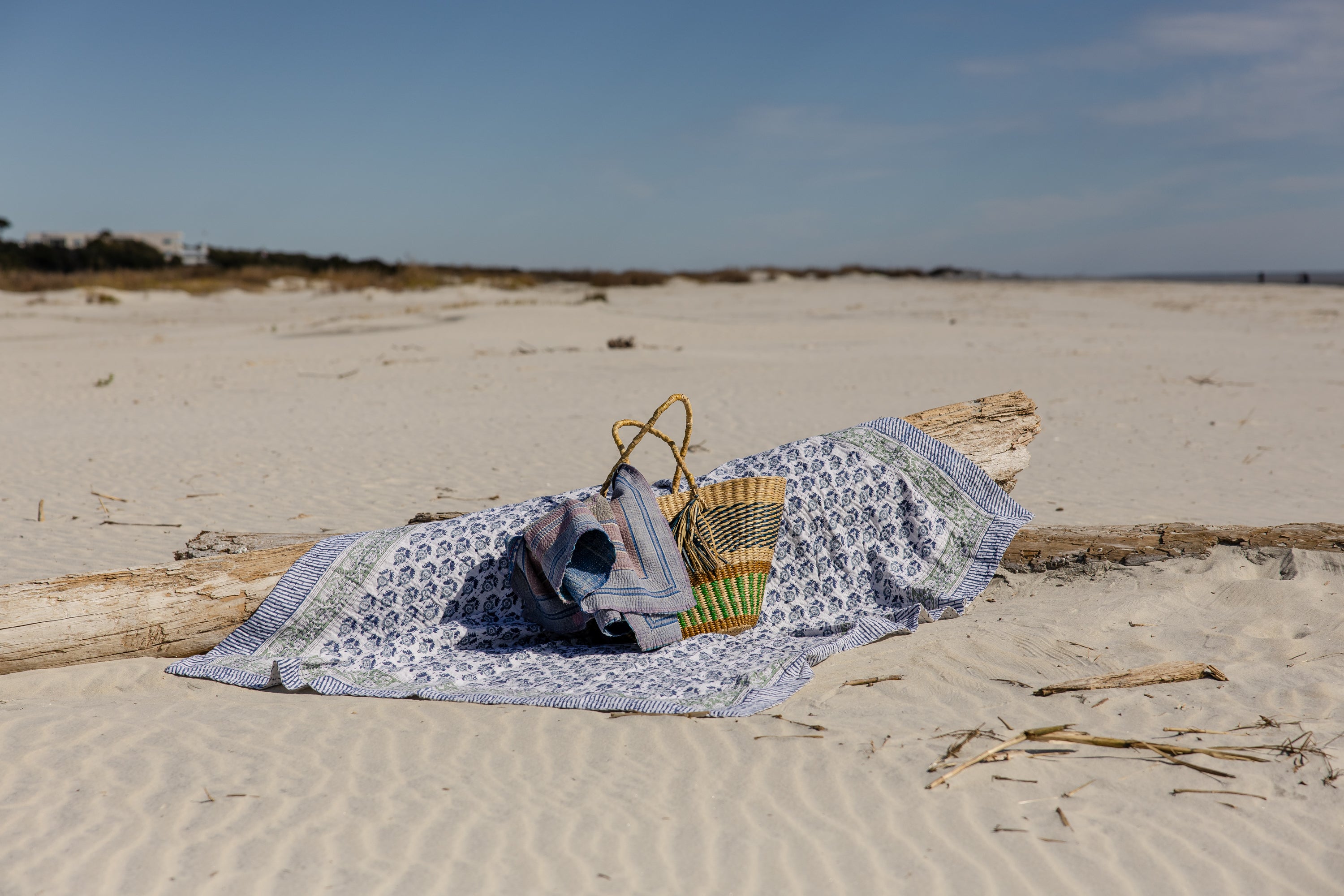 Kantha Stitch Garden Quilt-Large