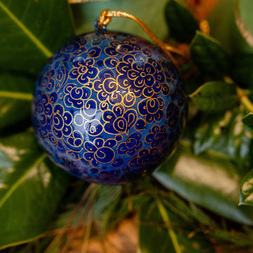 Blue and Gold Christmas Ornament