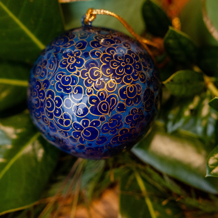 Blue and Gold Christmas Ornament