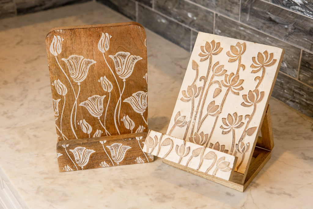 Whitewash Lotus Tablet/Cookbook Holder