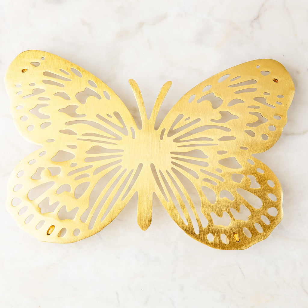 Golden Brass Butterfly Trivet