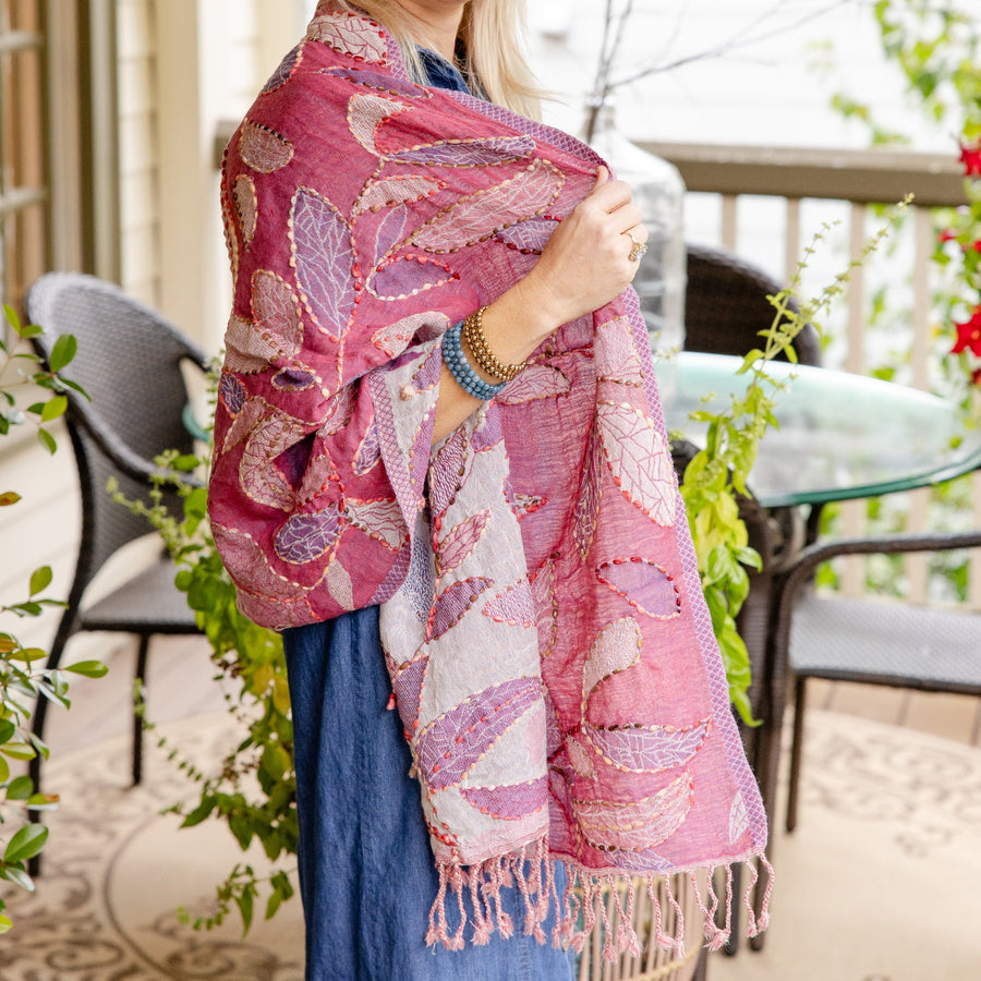 Fields of Magenta Shawl