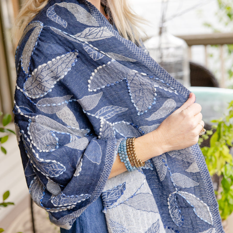 Indigo Garden Shawl