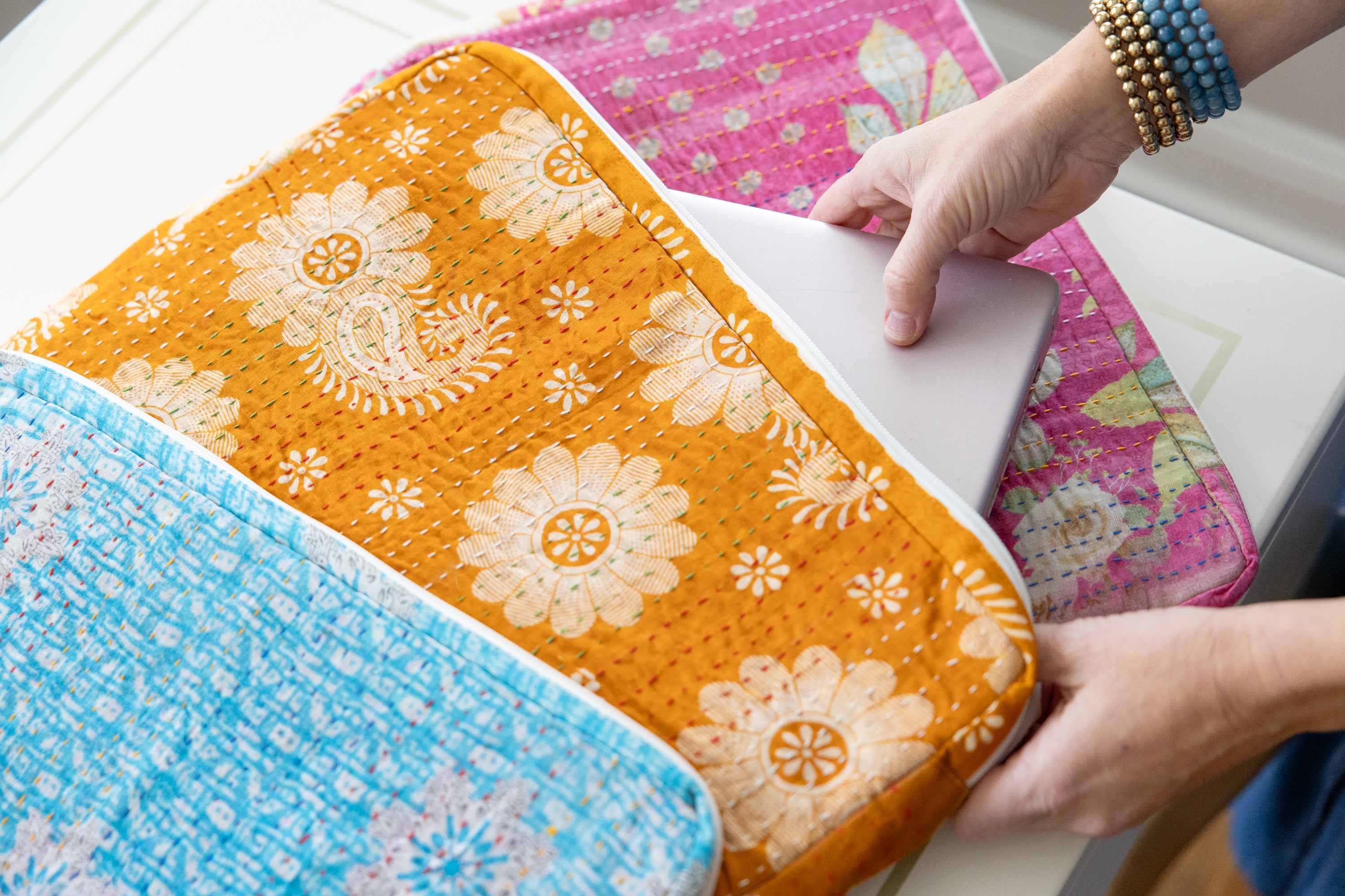Recycled Kantha Laptop Bag - Small