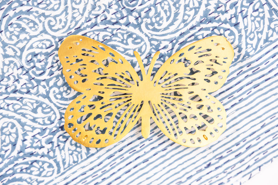 Golden Brass Butterfly Trivet