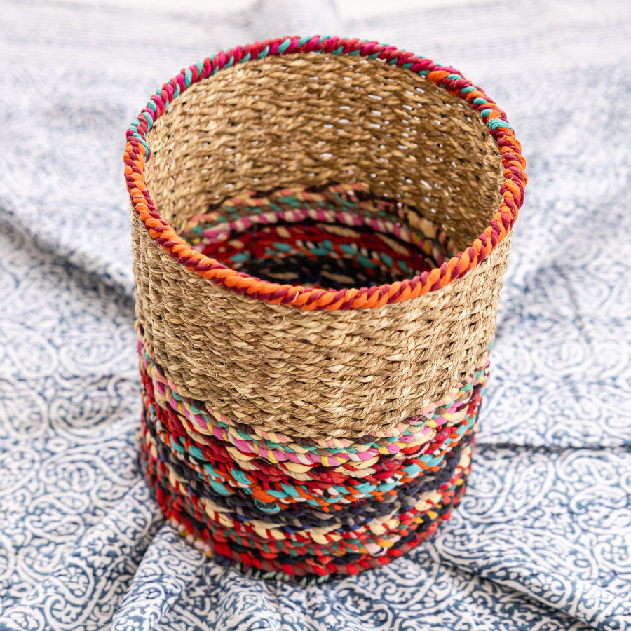 Sari Wrapped Iron Basket