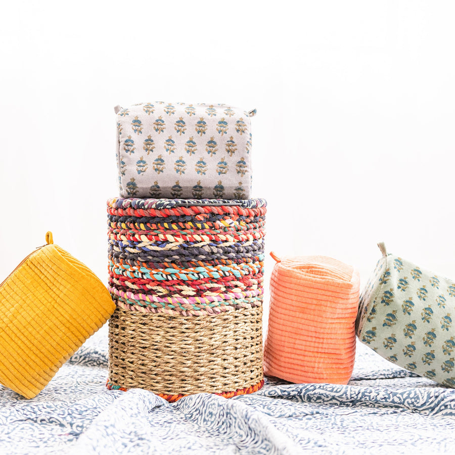 Sari Wrapped Iron Basket