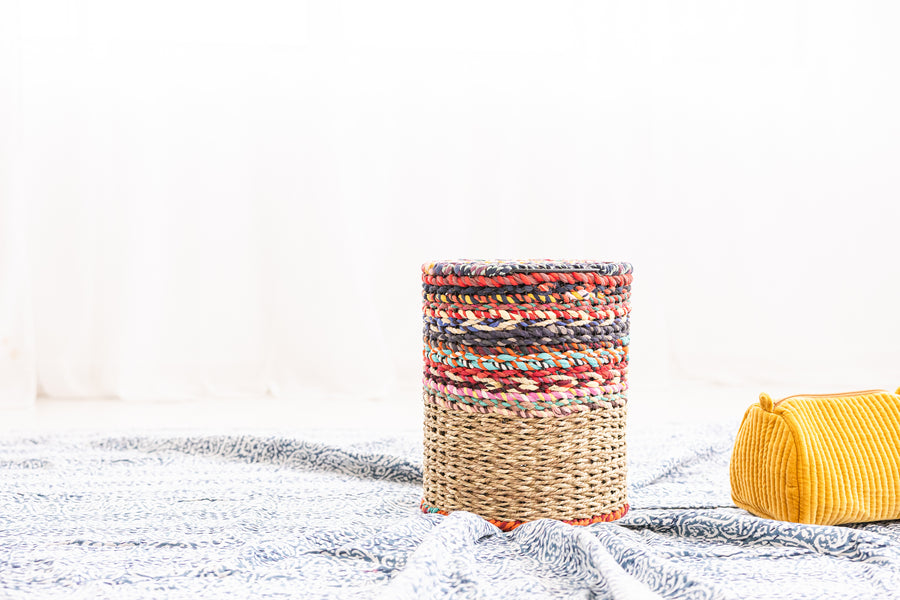 Sari Wrapped Iron Basket