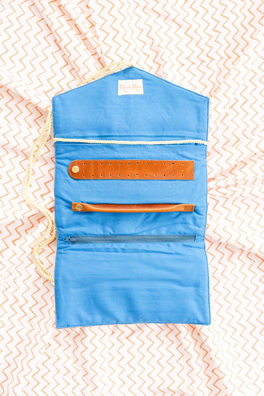 Embroidered Velvet Jewelry Organizer- Blue