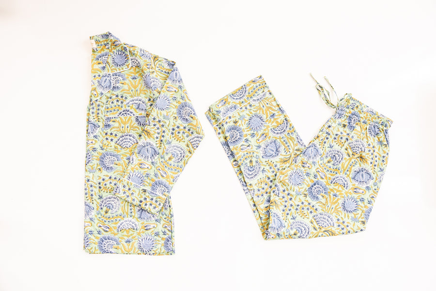 Minted Motif Block Print Pajama Set - Pants