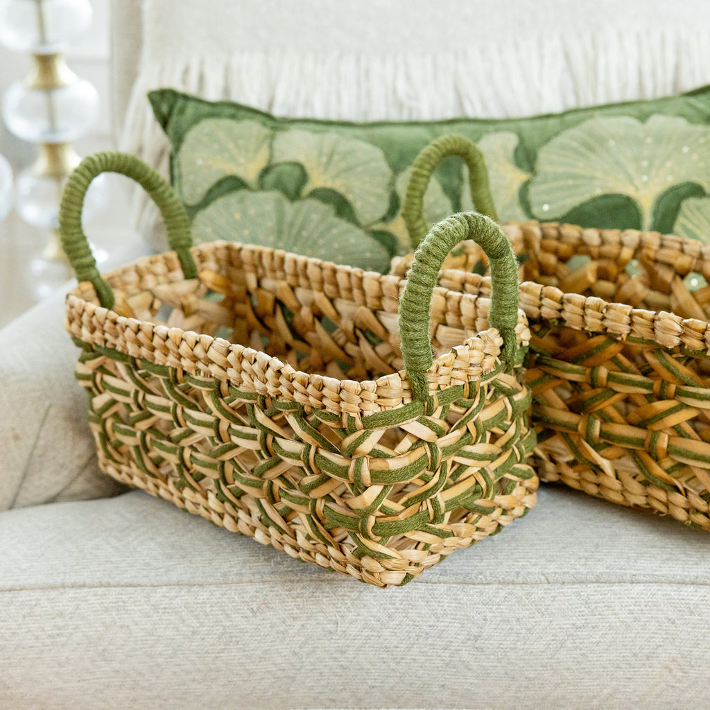 Evergreen Handwoven Storage Basket-Small